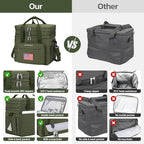 Maelstrom Tactical Lunch Box for Men, 23L Insulated Lunch Bag, Expandable Double Deck Cooler Bag, Lightweight Leakproof Tote Bag With Side Tissue Pocket, Suit For Men and Women, Army Green
