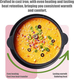 Artestia 5-Cup Cast Iron Fondue Pot for Chocolate, Cheese Fondue Pot with 6 Colored Forks for Fondue Party, 4-6 Person, Black