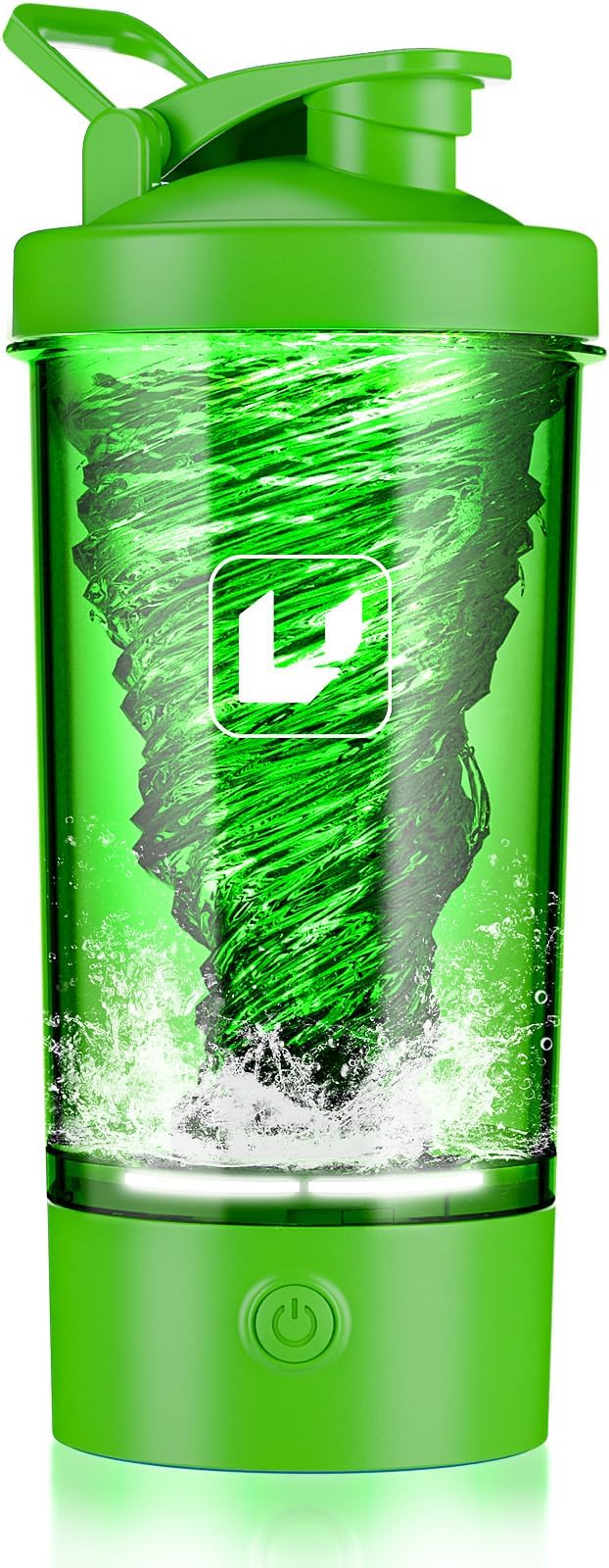 Electric Shaker Bottle USB C Rechargeable Protein Shaker Bottle Shaker cups for Protein Shakes Mixer with 24oz BPA Free Tritan Meal Replacement Shakes Made with Tritan Portable Blender Cup (Green)