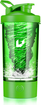 Electric Shaker Bottle USB C Rechargeable Protein Shaker Bottle Shaker cups for Protein Shakes Mixer with 24oz BPA Free Tritan Meal Replacement Shakes Made with Tritan Portable Blender Cup (Green)