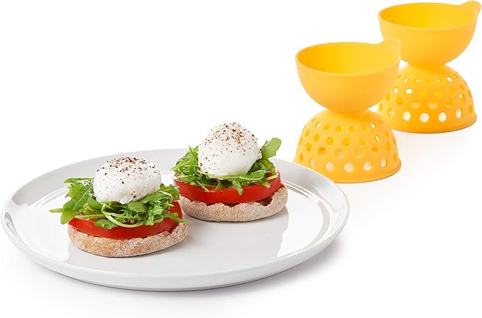 OXO Good Grips 2 Piece Silicone Egg Poaching Set, One Size, Yellow