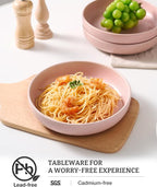 famiware Milkyway 33 oz Bowl Set, Pasta Bowls Set of 6, Salad Bowls Perfect for Your Friend for Housewarming, Thanksgiving, Christmas, Light Pink