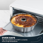 Homikit 10 Inch Nonstick Cake Pan, 10 Cups Heavy Duty Carbon Steel Fluted Tube Round Pans for Baking Meatloaf Jello Angel Food Cake Monkey Bread and More, Nonstick & Easy Release, Gray