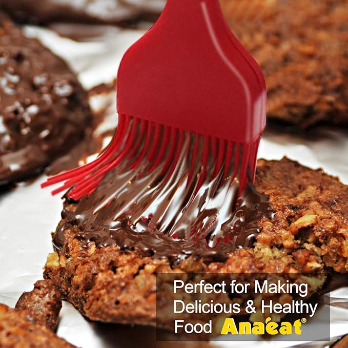Anaeat High Heat Resistant Silicone Basting Pastry Brush Set of 3- Hygienic One-Pieces Design Spread Oil Butter for BBQ Grill Barbecue Baking Kitchen Cooking - BPA Free & Dishwasher Safe (10"+8.2")