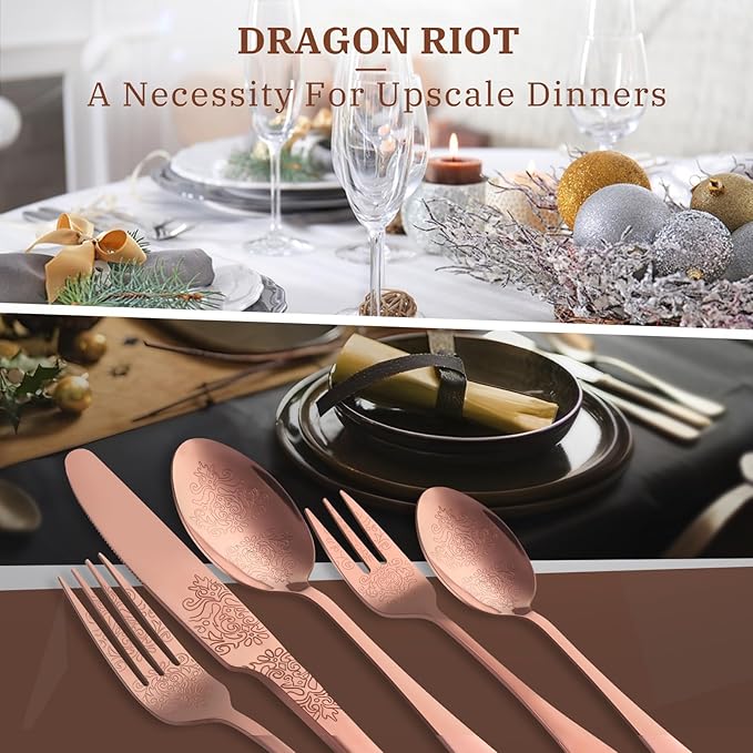30-Piece Stainless Steel Silverware Set, Elegant Floral Engraved Cutlery Flatware Set for 6, Durable Tableware Utensil Sets for Formal Dining Include Fork Spoon Knife with Mirror Polish