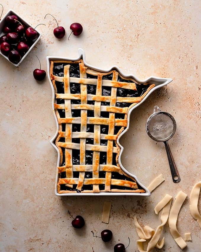 Minnesota Shaped Baking Dish Serving Platter or Decorative Tray Charming Porcelain Bakeware Oven Microwave and Dishwasher Safe