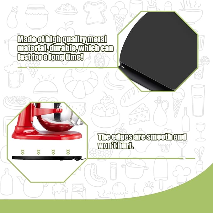 Mixer Sliding Tray for KitchenAid 5-8 Qt Bowl Lift Stand Mixer - Metal Rolling Tray Kitchen Countertop Appliance Slider Storage Moving Caddy with Wheel for KitchenAid 5-8 Qt Stand Mixer