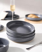 famiware Milkyway 33 oz Bowl Set, Pasta Bowls Set of 6, Salad Bowls Perfect for Your Friend for Housewarming, Thanksgiving, Christmas, Matte Dark Charcoal