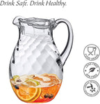 Amazing Abby - Bubbly Whirly - Plastic Pitcher (64 oz, 2 Quart), Clear Water Pitcher with Lid, Fridge Jug, BPA-Free, Shatter-Proof, Great for Iced Tea, Sangria, Lemonade, Juice, Milk, and More