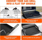 Stanbroil Full Size Griddle Insert for Most 2-Burner Gas Grill, Universal Flat Top Griddle for Weber, Royal Gourmet, Napoleon, Char-Broil, Cuisinart, Nexgrill, Dyna-Glo, Monument Grills and More