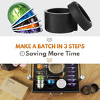 Easy-Seal Coffee Capsule Refill Kit for Nespresso Vertuoline with a Brush, Scoop, Reusable Capsule Holder, and 80 Premium Foil Seals