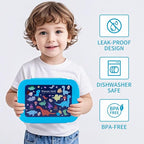 Leak-Proof, 8-Compartment Bento-Style Kids Lunch Box - Ideal Portion Sizes for Ages 6 +, Durale, Drop-Proof, Dishwasher Safe, & Made with BPA-Free Materials(Blue)