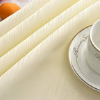 maxmill Round Jacquard Tablecloths Swirl Pattern Spillproof Wrinkle Free Heavy Weight Soft Table Cloth for Circular Table Cover of Buffet Banquet Parties Holiday Dinner Round 90 Inch Ivory