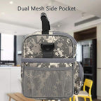 FlowFly Double Layer Cooler Insulated Lunch Bag Adult Lunch Box Large Tote Bag for Men, Women, With Adjustable Strap,Front Pocket and Dual Large Mesh Side Pockets