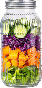 WELLIFE 64oz Mason Jar, 1 Pack Large Mason Jars Wide Mouth for Pickling, Canning, Fermenting and Food Storage, Microwave & Dishwasher Safe