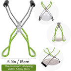 Canning Jar Lifter, Canning Tongs, Stainless Steel Jar Lifter with Rubber Grip Handle for Home Kitchen (Green)