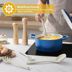 Silicone Cooking Utensils Set, Onader 6 Pieces Kitchen Utensils for Cooking, White Kitchen Utensils Gadget Set of Nonstick Cookware