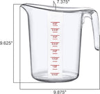 Amazing Abby - Melissa - Unbreakable Plastic Measuring Pitcher (2-Pack), Food-Grade Measuring Jug, 16-Cup Capacity (4-Quart), Stackable and Dishwasher-Safe, Great for Oil, Vinegar, Flour, More