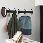 VAEHOLD Coat Hooks Wall Hook for Hanging Clothes Robes Towels Hats Heavy Duty Coat Hanger Coat Rack Wall Mount with 3 Hooks - Black