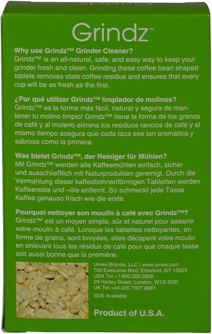Urnex Grindz Professional Coffee Grinder Cleaning Tablets, 3 Single Use Packets