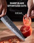 8 Inch Japanese Knife, Hand Forged 5 Layers High Carbon 9CR18MOV Steel Rosewood Handle Chef Knife, Ultra Sharp Durable Professional Kitchen Knife, A Thoughtful Birthday Gifts for Mom/Dad