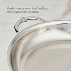 Hestan Provisions - Large Oval Roaster/au Gratin Dish, 5.5 Quart Clad Stainless Steel (17.5 x 14")