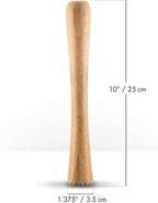 Piña Barware Professional Cocktail Muddler - 10" / 25cm Bamboo with Toothed Muddler (One Muddler)