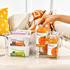 12 Pack Large Clear Plastic Storage Bins,Plastic Containers with Handle for Pantry Organizer and Storage,Perfect for Kitchen,Fridge,Cabinet, Closet,Bathroom Under Sink Storage