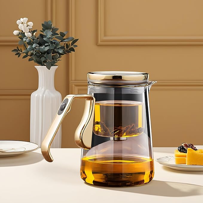 YJX 25.4oz Magnetic Glass Teapot Set with 40.6oz Cast Iron Tea Kettle for Stovetop, Small Enchanted Brewing Tea Pot, Witchcraft Magic Borosilicate Tea Set with Strainer for Loose Leaf