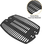7645 Cooking Grid Grates for Weber Q200, Q220, Q2000, Q2400 Gas Grills, 53060001,BBQ Accessories for Weber Baby Q, Matte Cast Iron,2 Pack