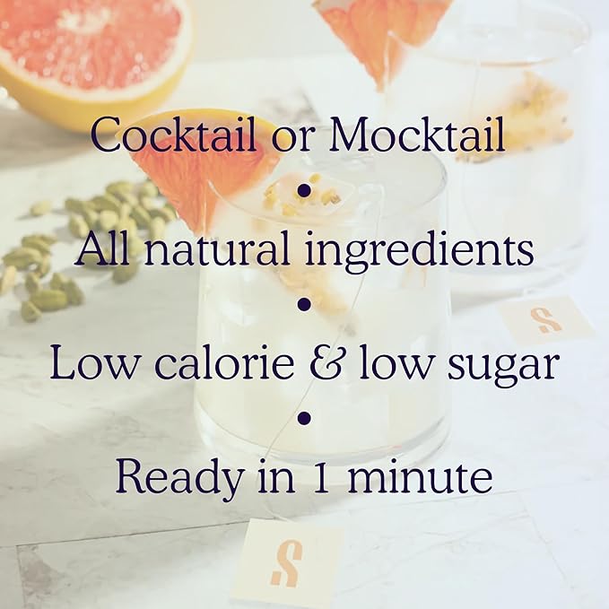 SAYSO Skinny Spicy Margarita, Honey Rosemary Moscow Mule & Skinny Cardamom Paloma Cocktail Tea Bags - Instant Cocktail or Mocktail Mixers - No Hot Water - Home Bar - Organic Ingredients, 3-Pack