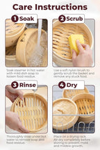 Prime Home Direct Bamboo Steamer Basket 8-Inch | 2-Tier Steamer for Cooking | 50 Liners | Small Instant Steaming Cookware Asian Food, Bao Buns, Chinese, Dim Sum, Dumpling, Rice, Vegetable Steam Pot