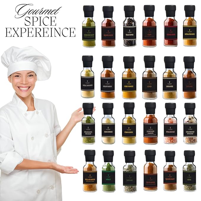 Spice Gift Set -24 Gourmet Spices For Cooking, Grilling, Rubs, Mixed Spice, Herbs, Spices & Seasonings, All Purpose Seasoning, Cooking Gifts For Men, Women, Birthday, Housewarming Gifts
