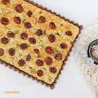 CHEFMADE Rectangle Tart Pan, 7x11-Inch with Removable Loose Bottom Non-Stick Oblong Quiche Bakeware for Oven Baking (Champagne Gold)