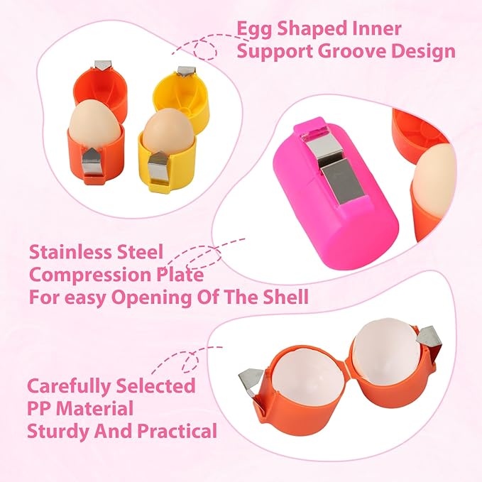 3pcs Egg Shell Opener, Egg Peeler Tool Set,Egg Separator for Raw Eggs, Hard Boiled Egg Peeler,Kitchen Gadgets for Home Cooks, Bakers & Breakfast Prep