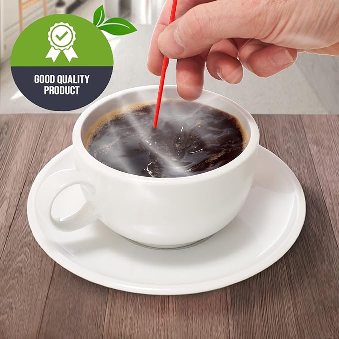 PAMI 1000 Pack Disposable 7 Inch Plastic Coffee Stirrers Straws Red Cocktail Straws for Hot and Cold Drinks