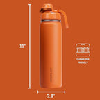 Vesmoon Vessence 24 Oz Stainless Steel Tea Infuser Bottle for Loose Leaf Tea, Water, Herbs, Fruits - Triple Layered Insulated, Leak Proof Bottle with Lid and Clip Handle - 24 Hours Hot/Cold