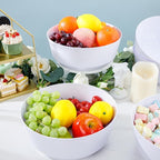 Hioasis 8 Pack Plastic Serving Bowls 128oz White Plastic Bowls Heavy Duty Disposable Serving Bowls for Party Snack & Salad & Candy & Bar Buffet