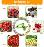 Cherry Pitter Tool;Cherry Remove Heavy Duty Stainless Steel Fruit Core Stoner Seed Cherries Tool With Lock Design For Making Fresh Cherry Jam By Hand; Gold Fruit Spoon & Fork one Set Including