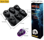 JETKONG Skull Cake Pan Silicone Skull Cakelet Mold Skull Pirate Cake Tin Baking Pan (Black)