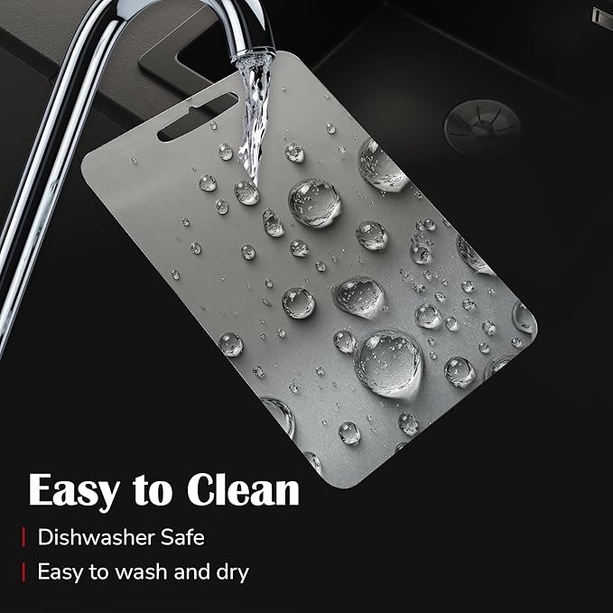 Titanium Cutting Board 14"x10" – 100% Pure Titanium, Scratch Resistant, Double-Sided, Dishwasher Safe, Durable Chopping Board with Handle for Kitchen, Camping & Outdoor Use