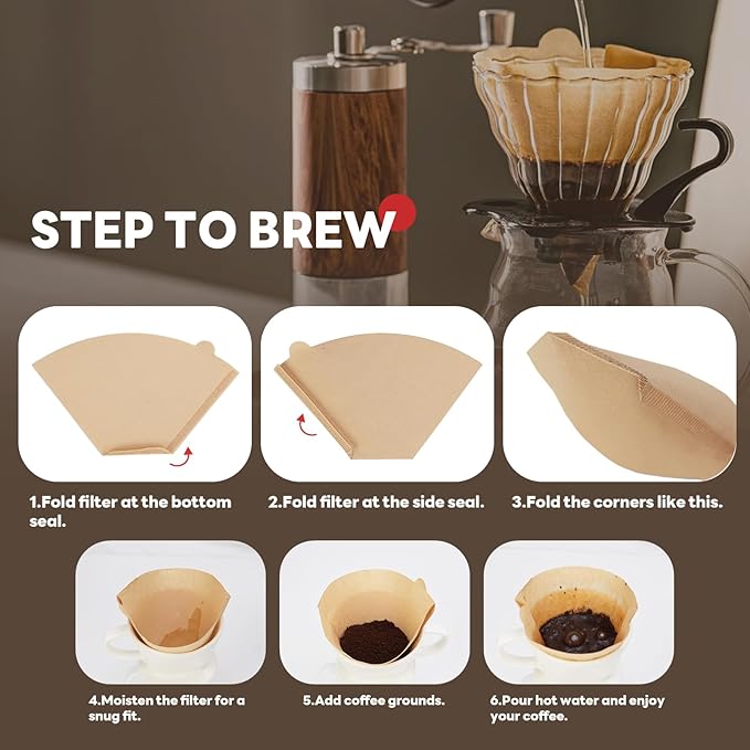 Disposable Coffee Filters #4 100 Pcs, Unbleached Cone Coffee Filters for Ninja Coffee Maker and Cuisinart Coffee Maker, 8-12 Cup