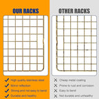 2-Pack Cooling Racks for Cooking and Baking - 10" x 15"Heavy Duty Stainless Steel Wire Rack for Baking, Grilling, Roasting - Oven & Dishwasher Safe - Fits Jelly Roll Sheet Pan（Gold）