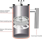 Insulated French Press Coffee Maker Stainless Steel Double-Wall Metal 3 Level Filtration System, Rust-Free Dishwasher Safe