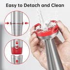 Immersion Blender Handheld Corded Hand Blenders Set 1100W, Trigger Variable Speed 5 in 1 Stick Emulsifier with Chopper, Whisk and Frother for Soup, Baby Food and Smoothies, Red