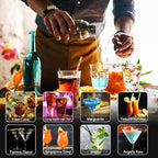 KINGROW Cocktail Shaker Set 29-Piece Bartender Kit with Rotating Stand | Bar Set Drink Mixer Set with All Essential Accessory Tools for Drink Mixing, Home, Bar, Party |Sliver