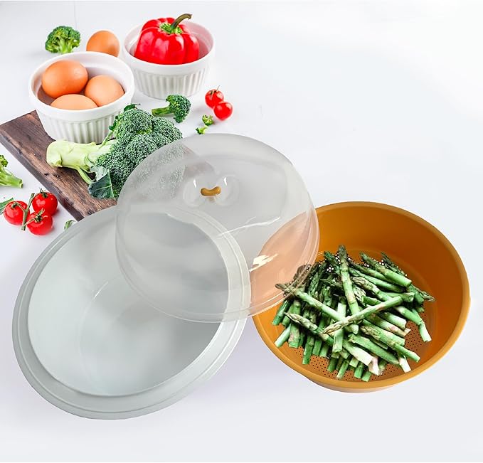 Trenton Gifts Microwave Steamer for Vegetables - Veggie Steamer Microwavable, Ideal for Cooking Fresh Vegetables. BPA Free, Dishwasher Safe