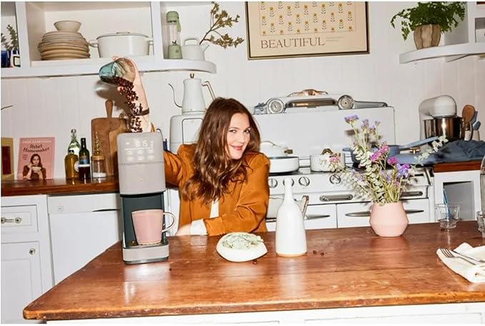 Beautiful Perfect Grind Programmable Single Serve Coffee Maker with Touch-activated Display, Programmable and Integrated Burr Grinder, 64oz Water Reservoir (PORCINI TAUPE)