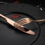 VANDBAO Coppery Flatware Cutlery Silverware Set 20 Pieces, Stainless Steel Colorful Utensils, Tableware Set Service for 4, Include Knife/Fork/Spoon, Reusable, Mirror Polished, Dishwasher Safe
