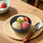 Handy Wheat Straw Bowls Set of 6,Unbreakable Ice-Cream Bowls Sets for Kids,10oz Small Dessert Bowls for Kitchen,Camping and RV.Black Series